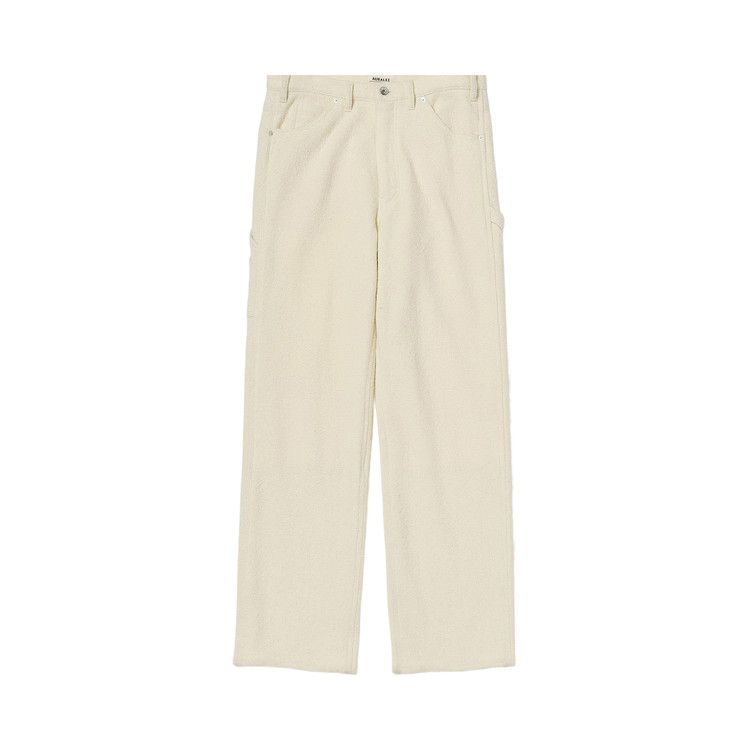 Buy Auralee Homespun Tweed Painter Pants 'Ivory White' - A25AP03HT