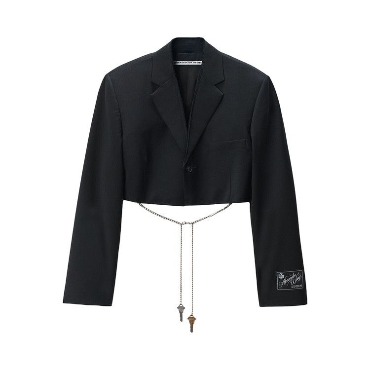 Alexander Wang Cropped Blazer W/ Chain Black