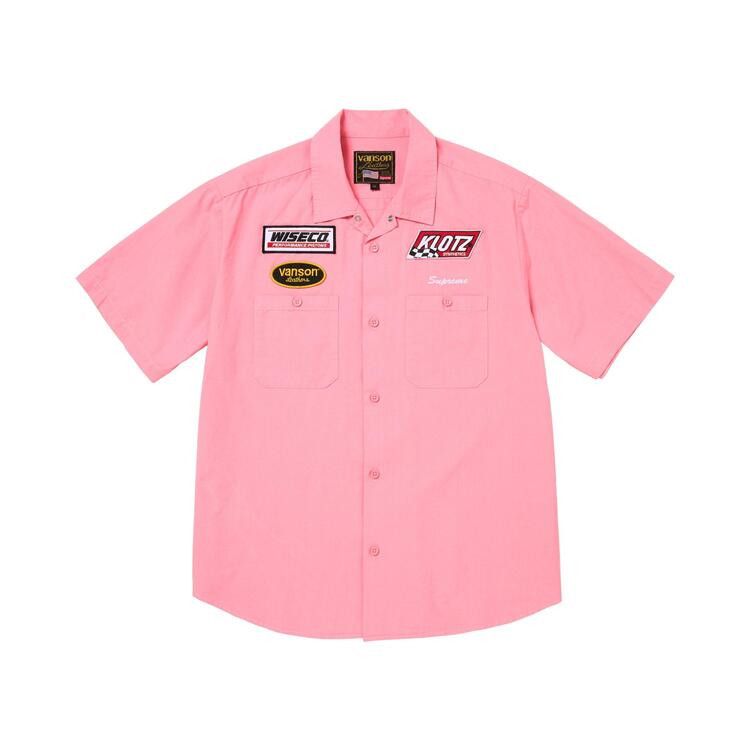 Supreme X Vanson Leathers Shorts-Sleeve Work Shirt Pink Price in