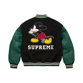 Buy Supreme x Number (N)Ine x Mickey Mouse Varsity Jacket 'Black