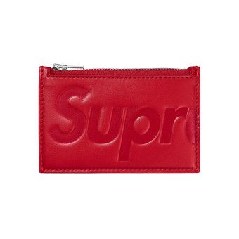 Buy Supreme Leather Zip Card Holder 'Red' - FW25B27 RED | GOAT