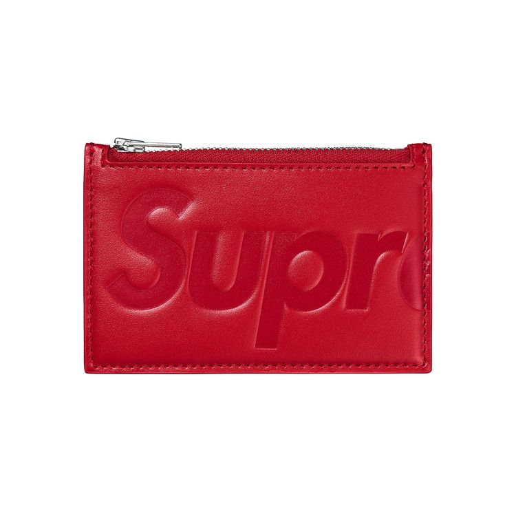 Buy Supreme Leather Zip Card Holder 'Red' - FW25B27 RED | GOAT