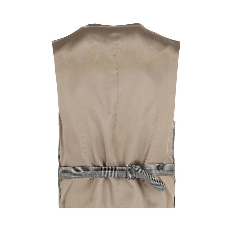 Gucci Wool Blend Plaid Vest Grey/Beige