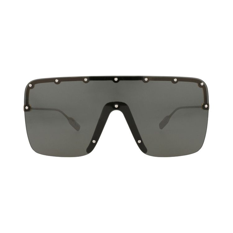 Gucci Shield Frame Metal Sunglasses 'gold/Silver/Grey'