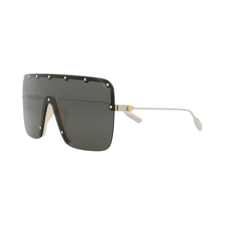 Gucci Shield Frame Metal Sunglasses 'gold/Silver/Grey'