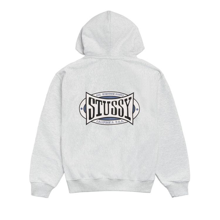 Stussy Champion Oval Zip Hoodie 'ash Heather'
