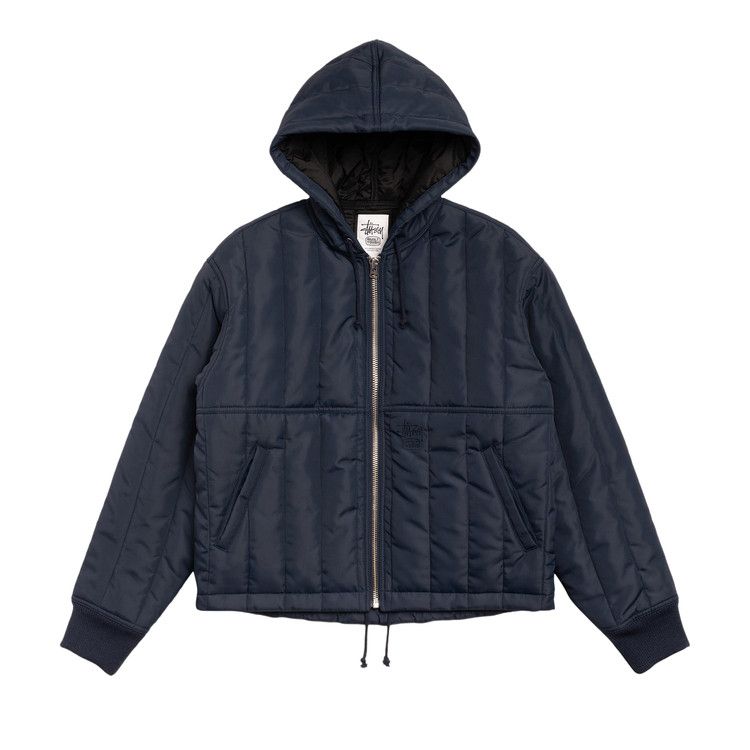 Stussy Quilted Nylon Work Jacket 'navy'