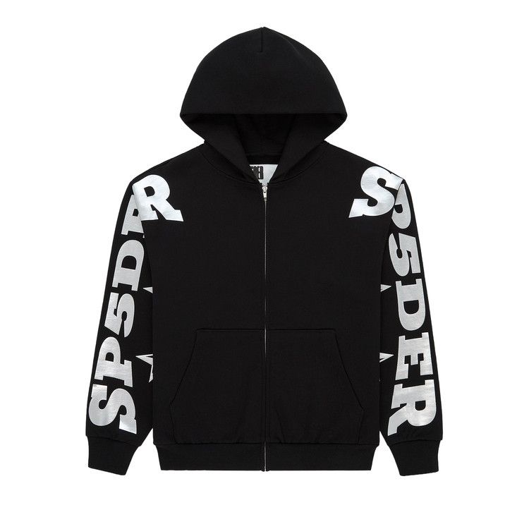 Sp5der Mx555 Zip Hoodie Black