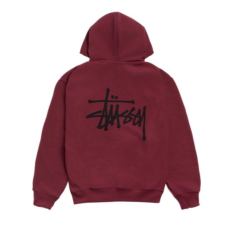 Stussy Basic Zip Hoodie Wine