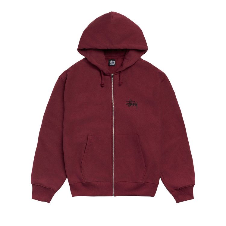 Stussy Basic Zip Hoodie Wine