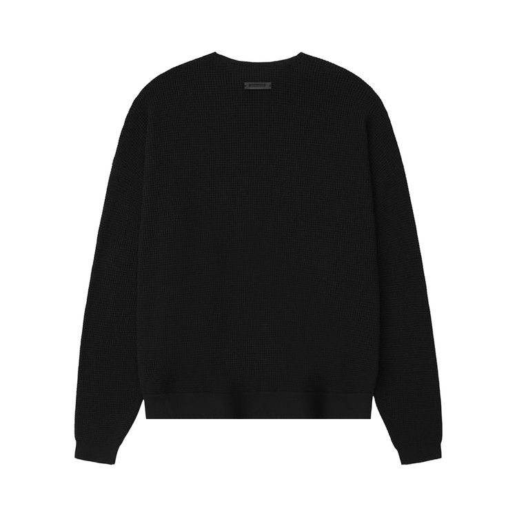 Fear Of God Essentials Waffle Crewneck 90's Sweater 'vintage Black'