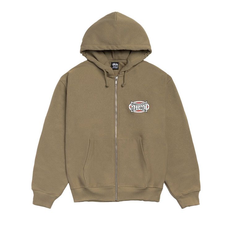 Stussy Champion Oval Zip Hoodie Army
