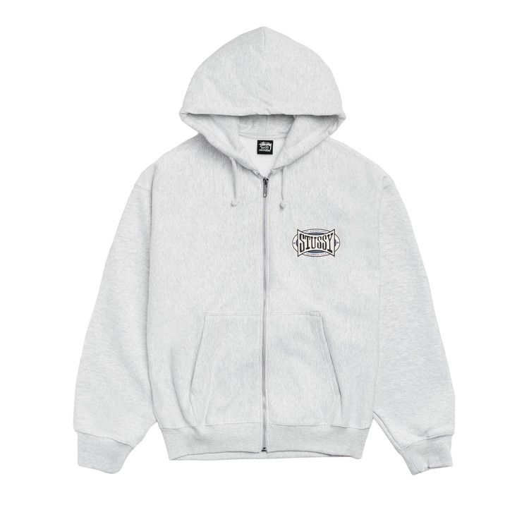 Stussy Champion Oval Zip Hoodie 'ash Heather'