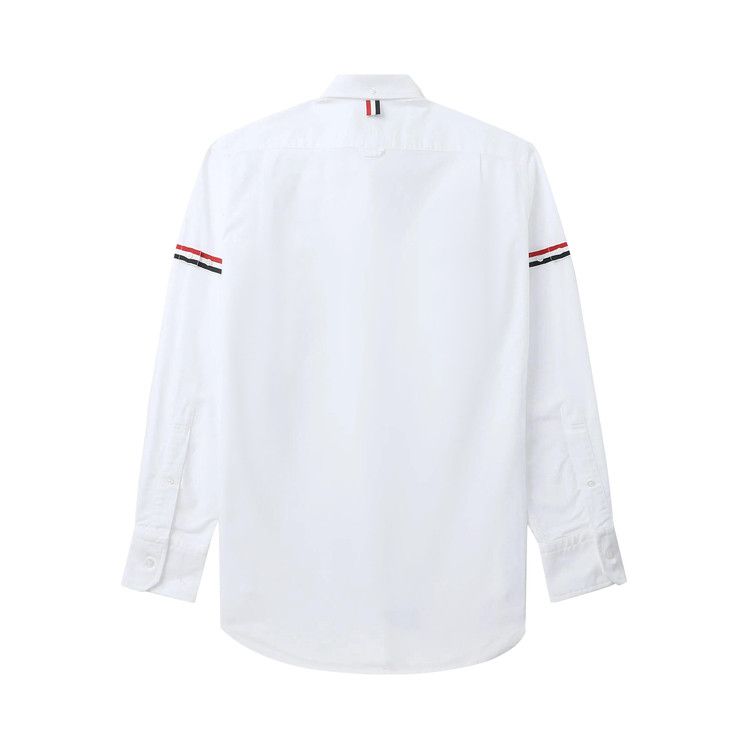 Thom Browne Classic Long-Sleeve Button Down Point Shirt with GG Armband In Oxford 'White' — foto 3