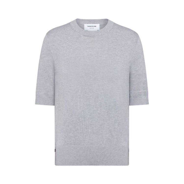 Thom Browne Jersey Stitch Shorts-Sleeve T-Shirt Light Grey