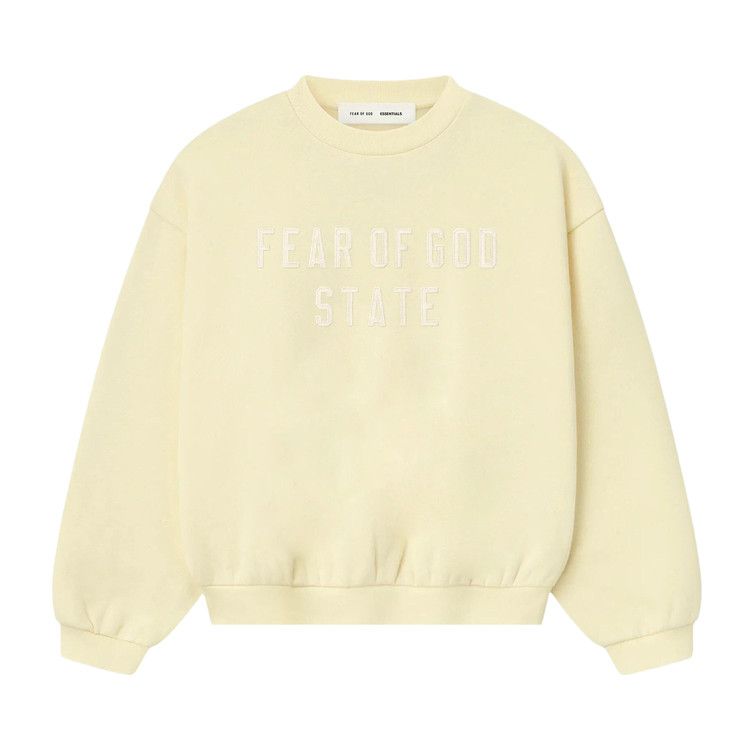 Fear Of God Essentials Kids 90's Fit Fleece Crewneck 'garden Yellow'
