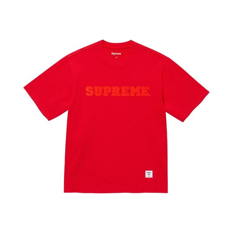 Buy Supreme Collegiate Appliqué Short-Sleeve Top 'Red' - FW25KN77