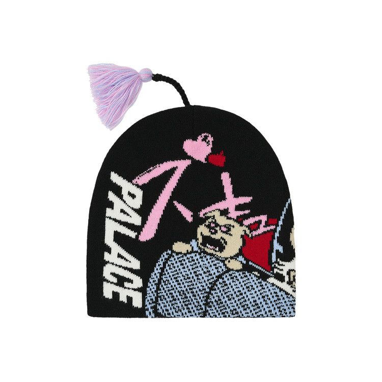 帽子 PALACE REAR VIEW NEIN CUFF BEANIE BLACK Palace Rear View Nein Cuff Beanie Black Men's - FW25 - US