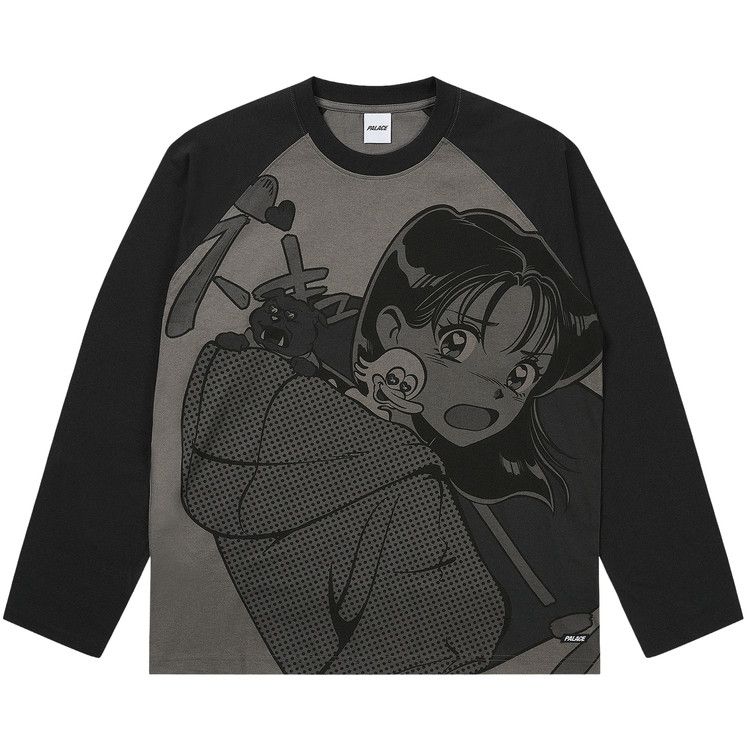 Buy Palace Rear View Raglan Long-Sleeve 'Black/Mono' - P29ES062 | GOAT
