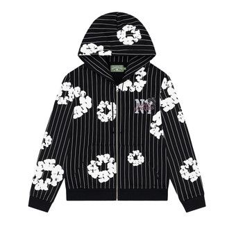 Buy Denim Tears Pinstripe Wreath Zip Hoodie 'Black
