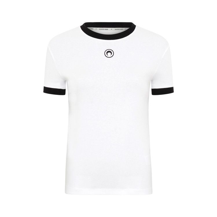 Marine Serre Moon Logo Bicolor Jersey Baby Fit T-Shirt White/Black