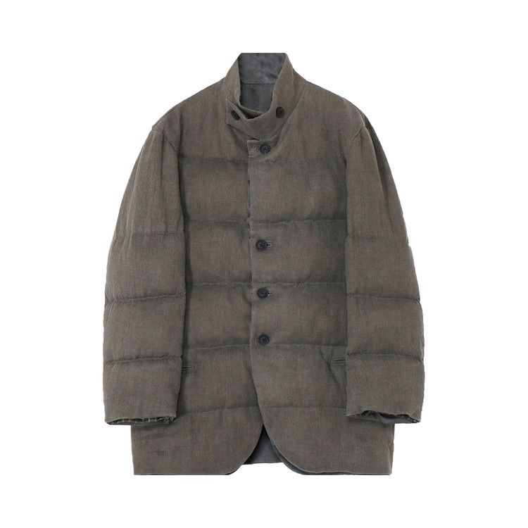 Buy Yohji Yamamoto Pour Homme Horizontal Padded Stand Jacket 'Grey