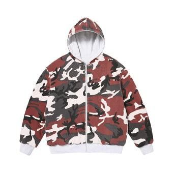 Buy Supreme Reversible Work Zip Up Hooded Sweatshirt