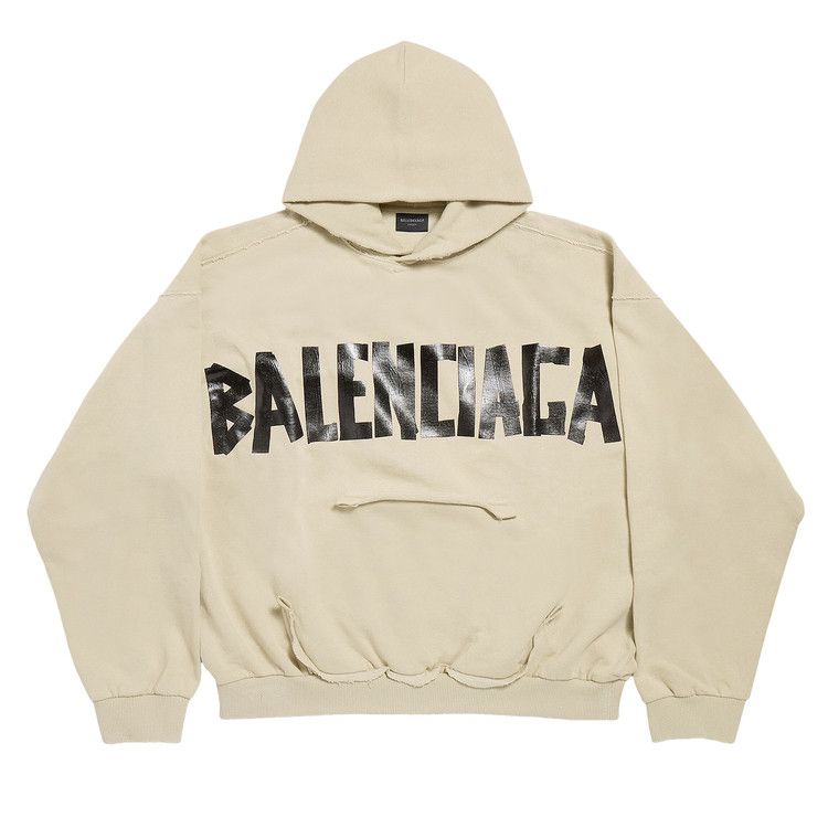 Balenciaga Ripped Pocket Hoodie Beige