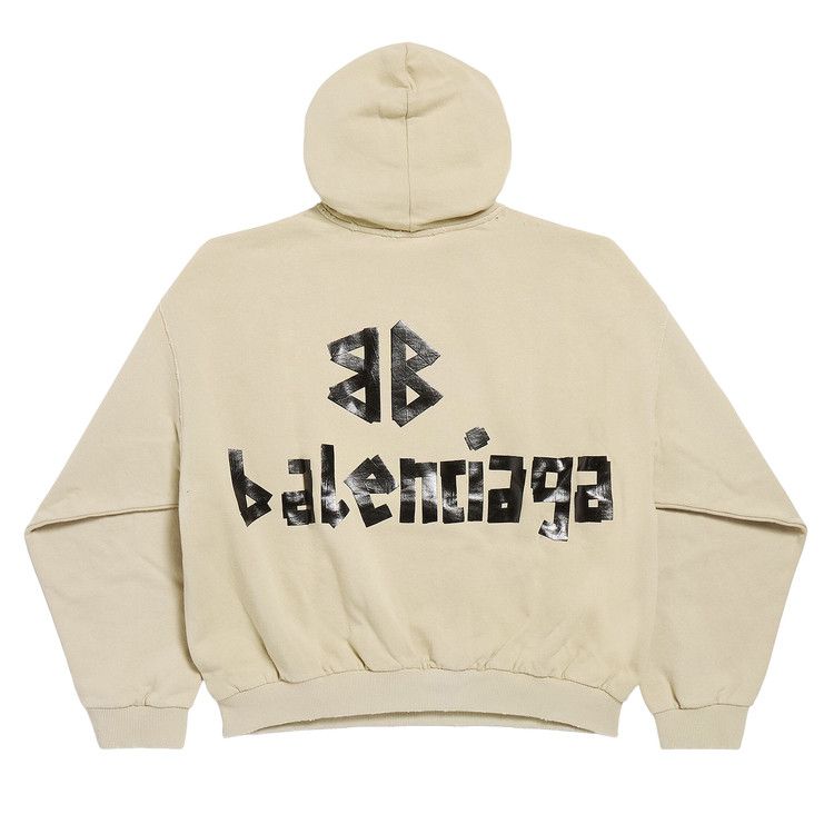 Balenciaga Ripped Pocket Hoodie Beige