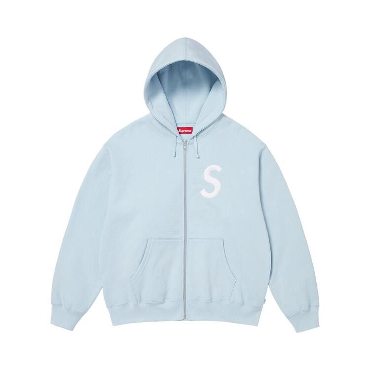 Buy Supreme S Logo Zip Up Hooded Sweatshirt 'Light Blue