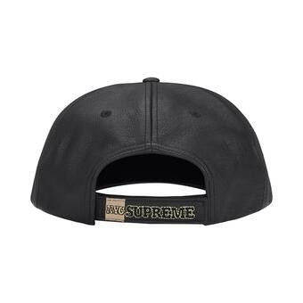 Buy Supreme New York Leather 6-Panel 'Black' - FW25H48 BLACK | GOAT