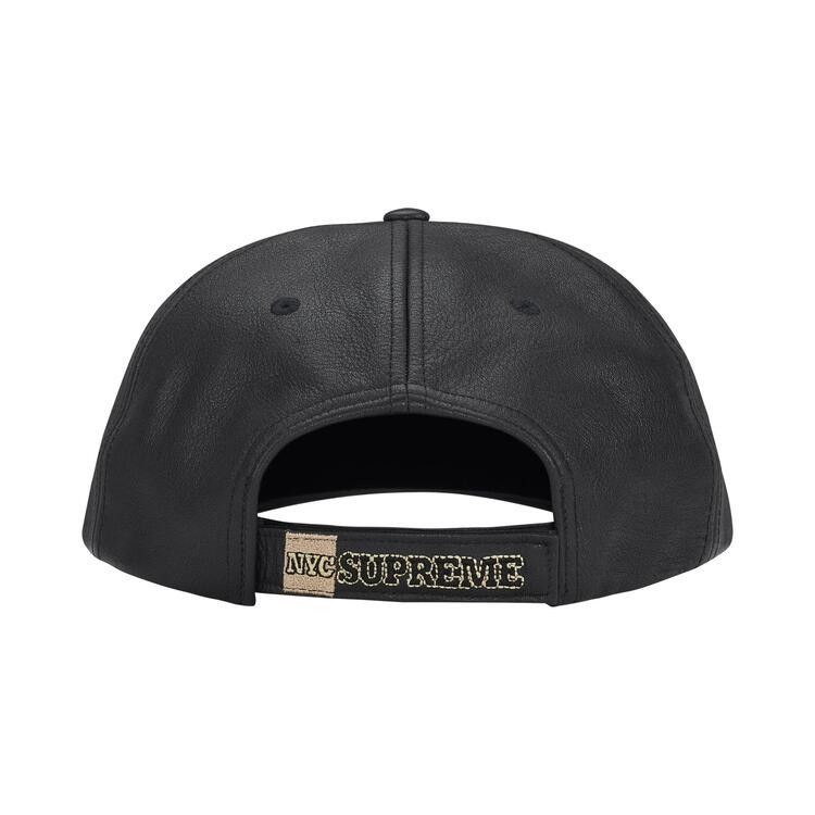 Buy Supreme New York Leather 6-Panel 'Black' - FW25H48 BLACK | GOAT