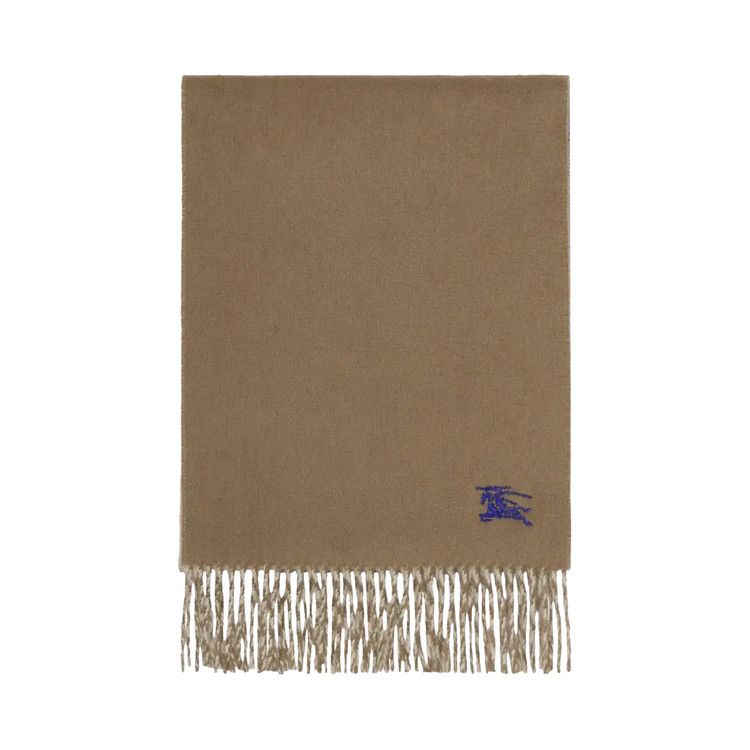 Burberry Embroidered Knight Solid Scarf Vole Brown/Smoke Grey