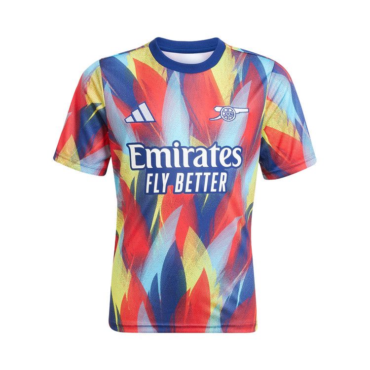 adidas Kids Arsenal 25/26 Pre-Match Jersey Victory Blue/Pure Ruby/Bright Yellow/Bright Cyan — foto 2