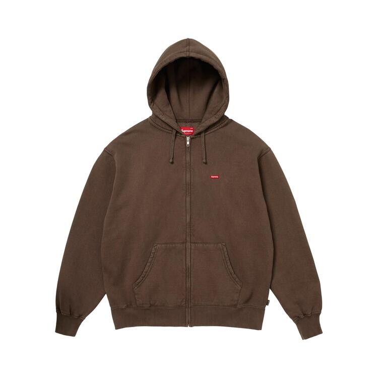 Buy Supreme Small Box Zip Up Hooded Sweatshirt 'Dark Brown