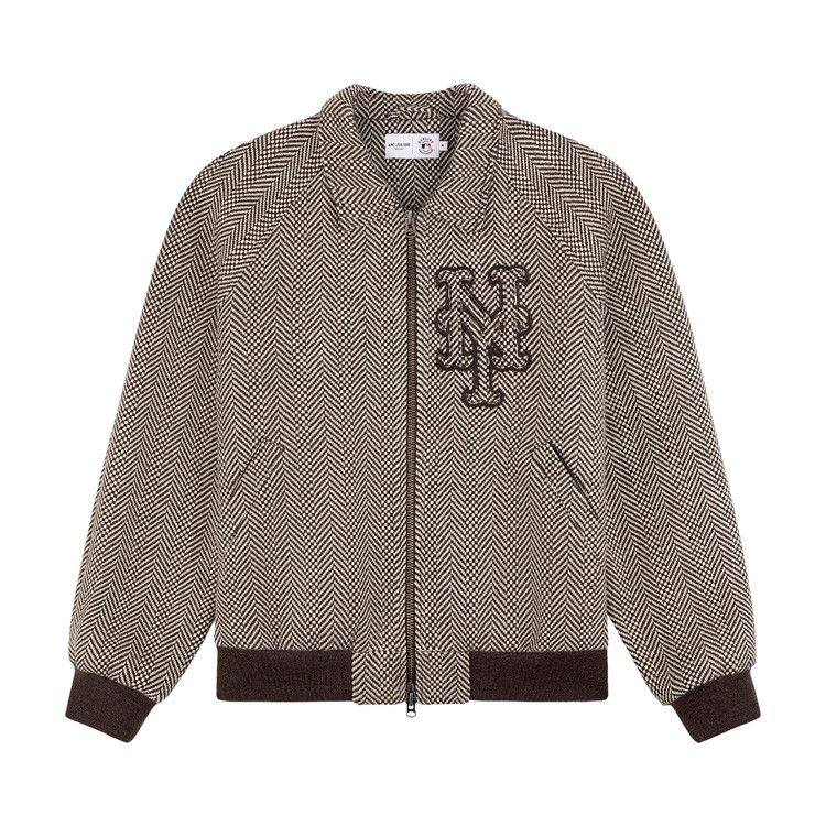 Aimé Leon Dore X New York Mets Wool Varsity Jacket Brown Price in