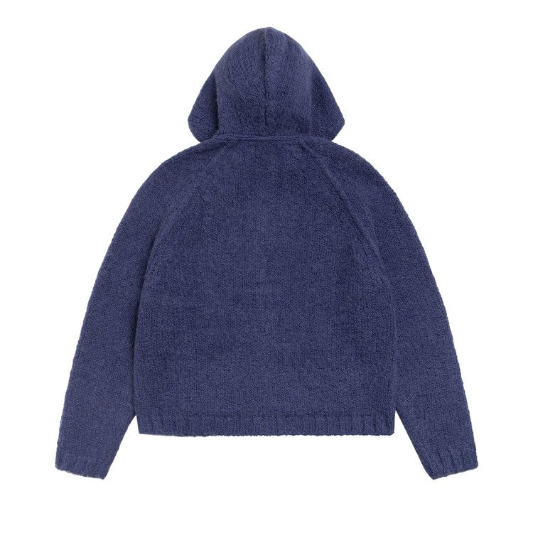 Stussy Chunky Knit Zip Hoodie 'blue'