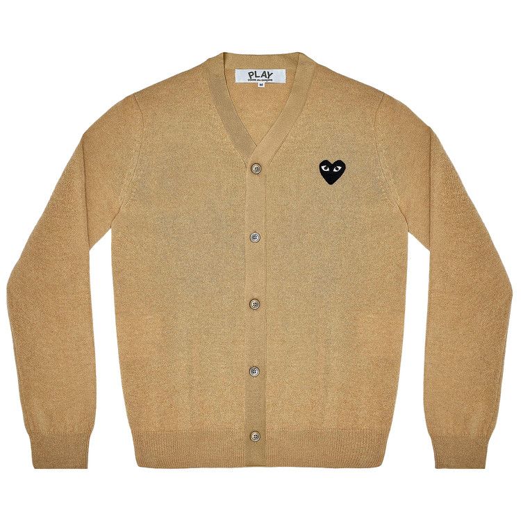Comme des Garcons Play Black Heart Knit Cardigan Sweater Tan — foto 2