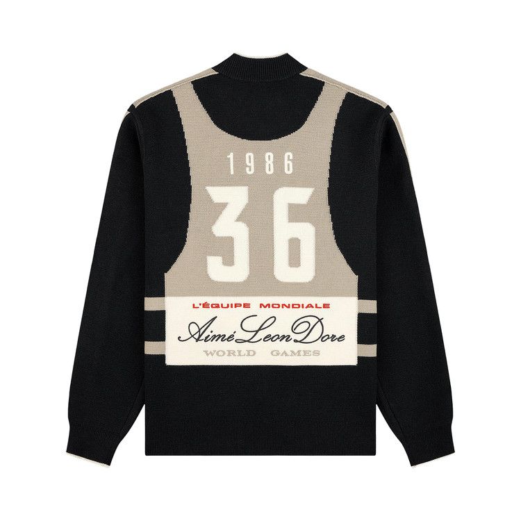 Aimé Leon Dore Full Zip Alpine Ski Sweater 'jet Black'