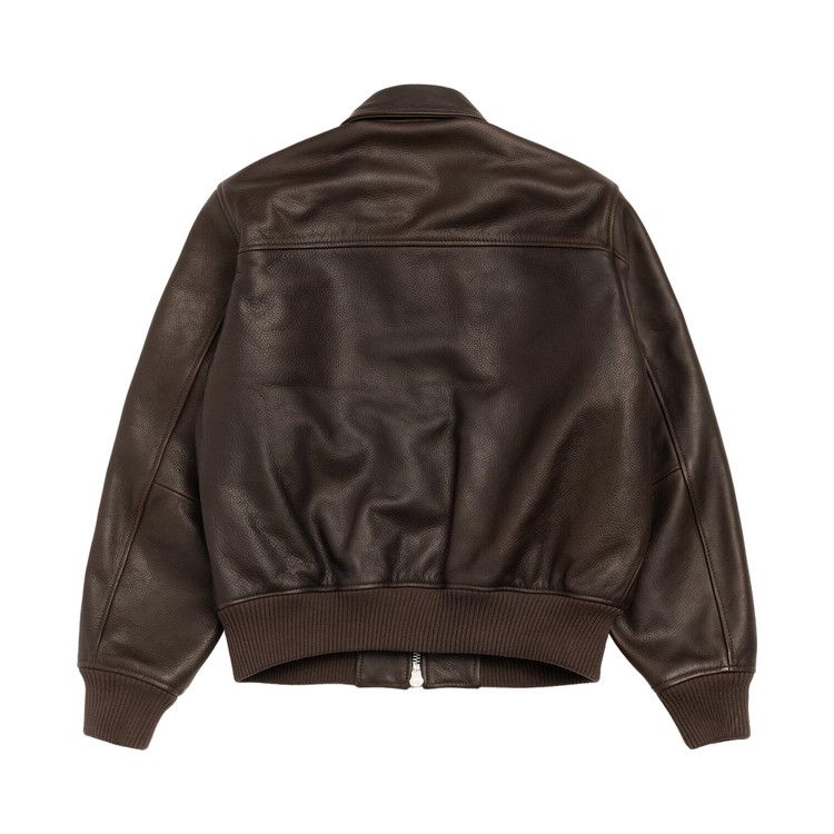 Stussy Leather Flight Jacket 'dark Brown'