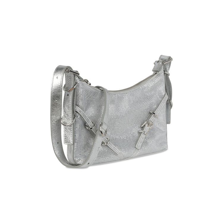 Givenchy Mini Voyou Satin And Strass Shoulder Bag 'silver Grey'