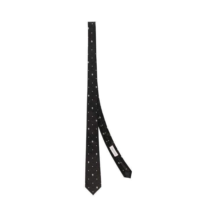 Alexander Mcqueen Stars And Skulls Silk Tie Black Ivory