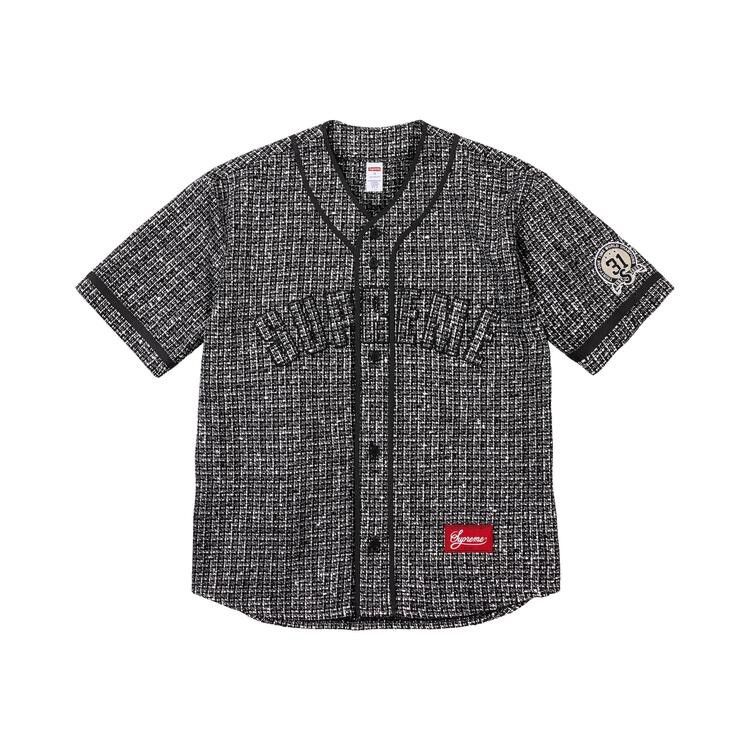 Buy Supreme Bouclé Baseball Jersey 'Black' - FW25KN47 BLACK | GOAT AE