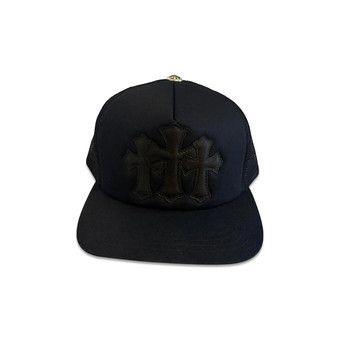 Buy Chrome Hearts Leather Hat 'Black' - 01383 10007CHLHB BLAC | GOAT