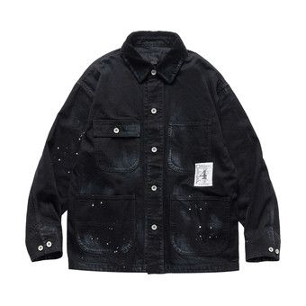 Buy Neighborhood Washed Coverall Jacket 'Black' - 252AQNH JKM05