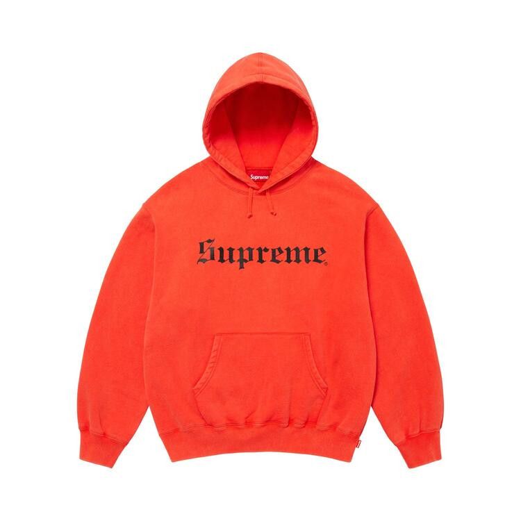 Buy Supreme Washed Old English Hooded Sweatshirt 'Orange