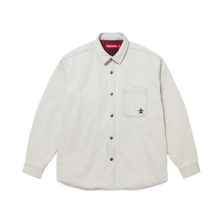 Buy Supreme Quilted Lined Denim Snap Shirt 'Light Washed Indigo