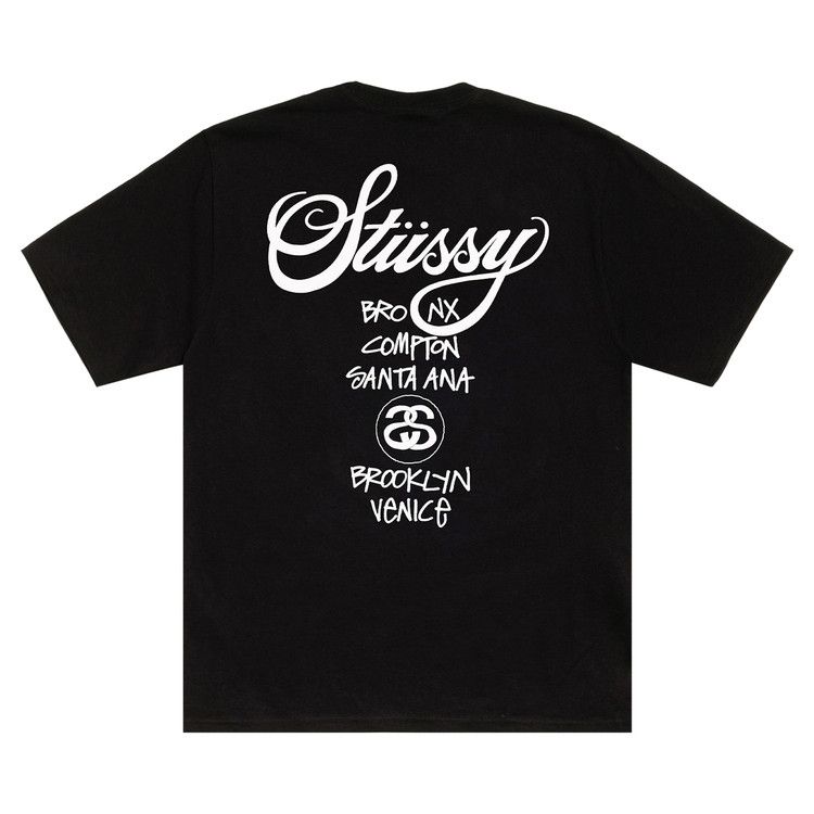 Buy Stussy World Tour Tee 'Black' - 3903962 BLAC | GOAT