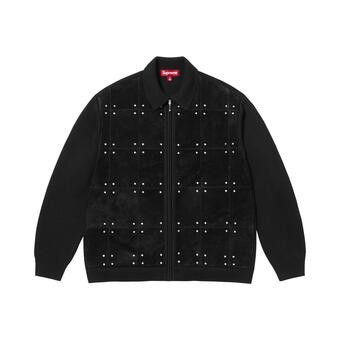 Supreme スタッズ付き zip up cardigan 最安値 Buy Supreme Studded Suede Zip Up Cardigan 'Black' - FW25SK39 BLACK