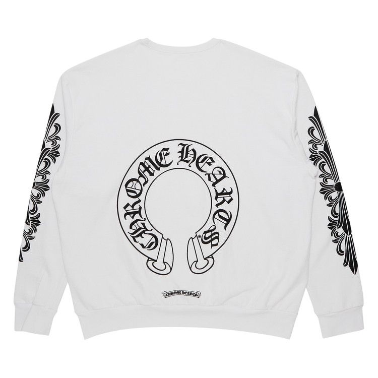 Chrome Hearts Horseshoe Logo Crewneck White